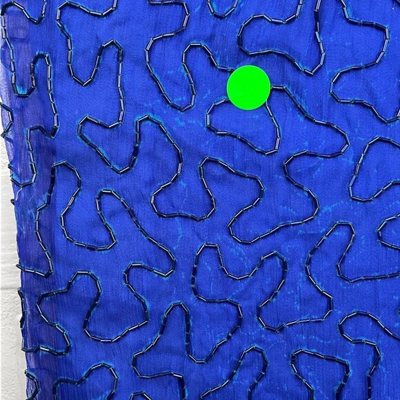 Stenay Dress Women‎ 8 Blue Silver Paisley All Over Embellish Silk Formal VTG NWT - Picture 15 of 16